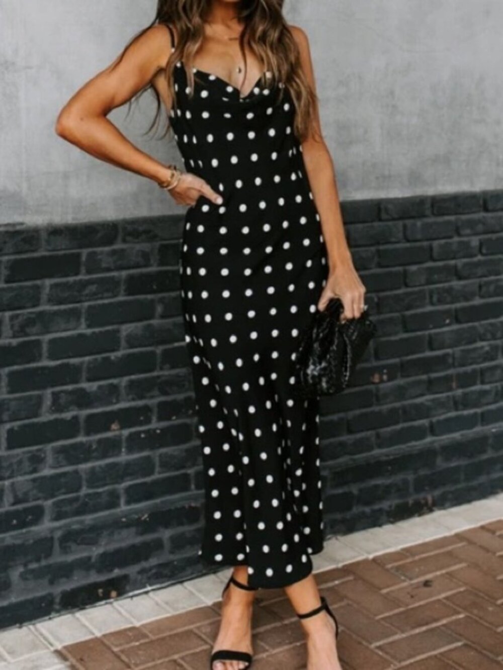 How Sweet Is She Polka Dot Midi Slip Dress Vici